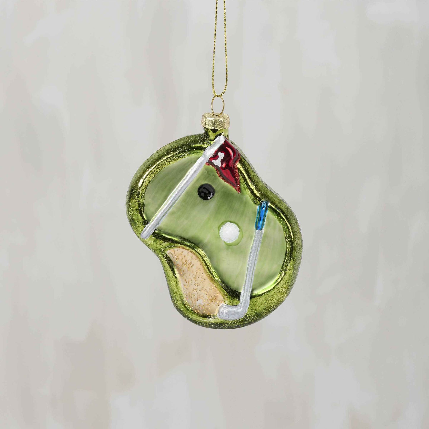 Putting Green Glass Xmas Orn