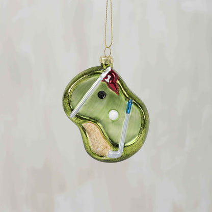 Putting Green Glass Xmas Orn