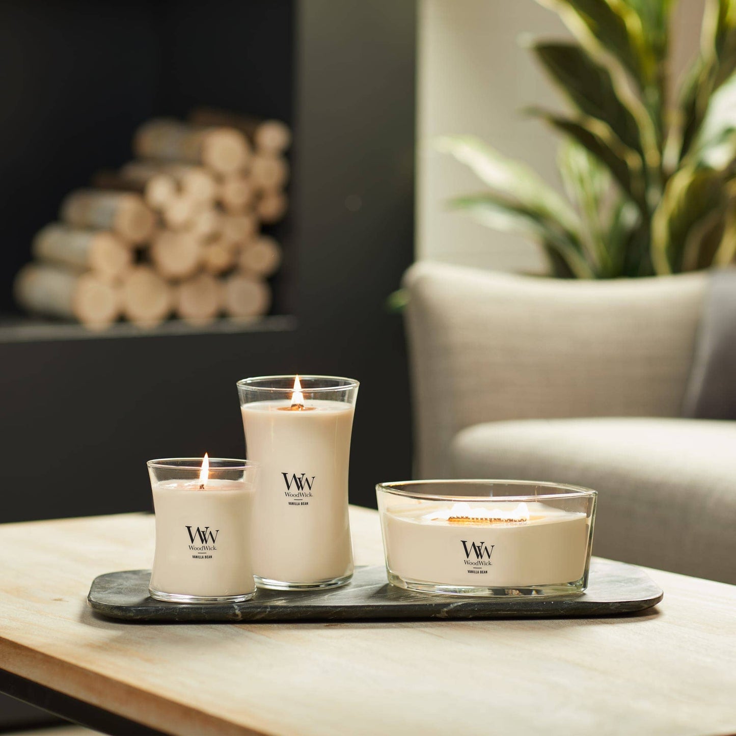 Vanilla Bean Scented Ellipse Candle, 16 oz