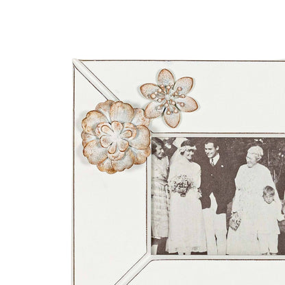 4x6 Photo Antique Flower Picture Frame White