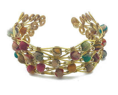 Aasha Kantha Beads in Wirework Handcrafted Bracelet