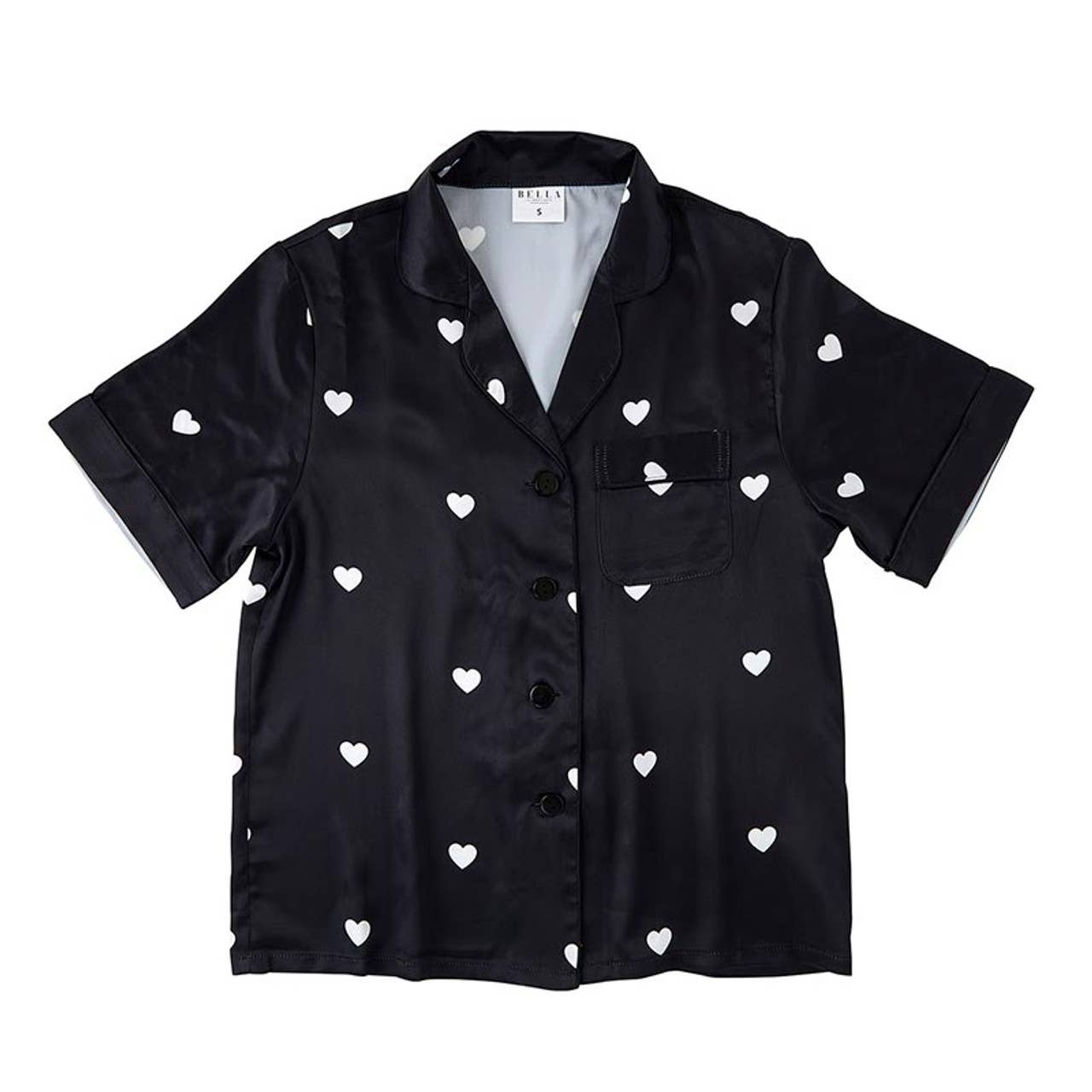 Bella Sleep + Spa - Satin Two-Piece PJ Set - Black