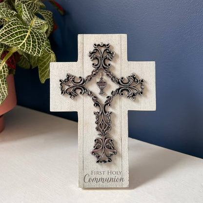 Filigree & Wood Communion Cross