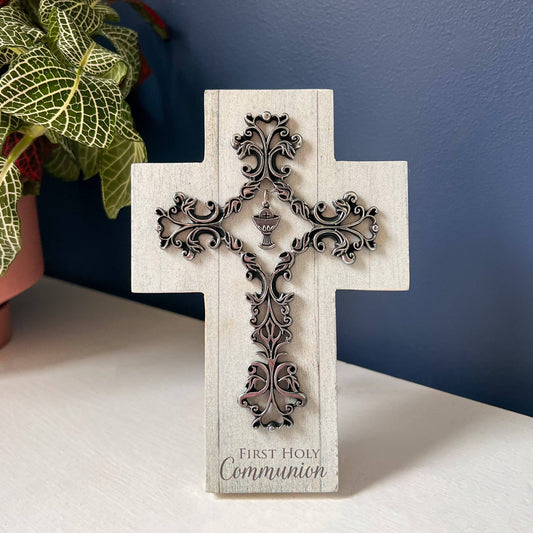 Filigree & Wood Communion Cross