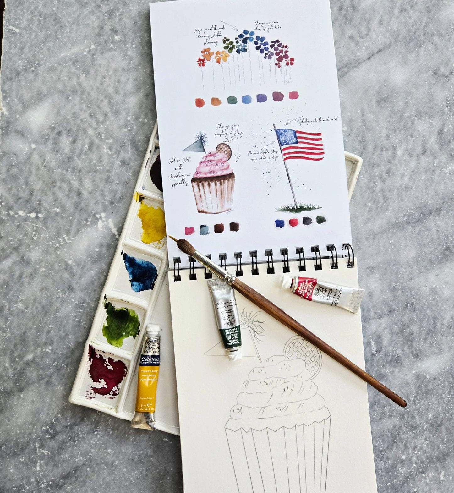 Watercolor Workbook, Spiral Bound 12 Months of Watercolor