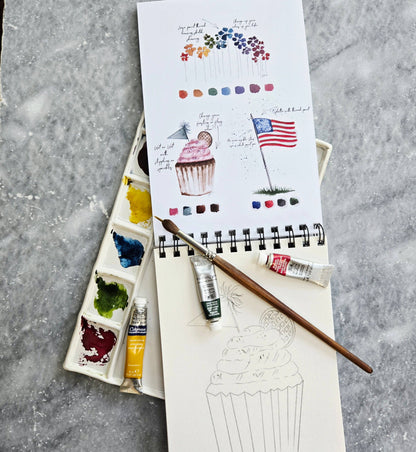 Watercolor Workbook, Spiral Bound 12 Months of Watercolor