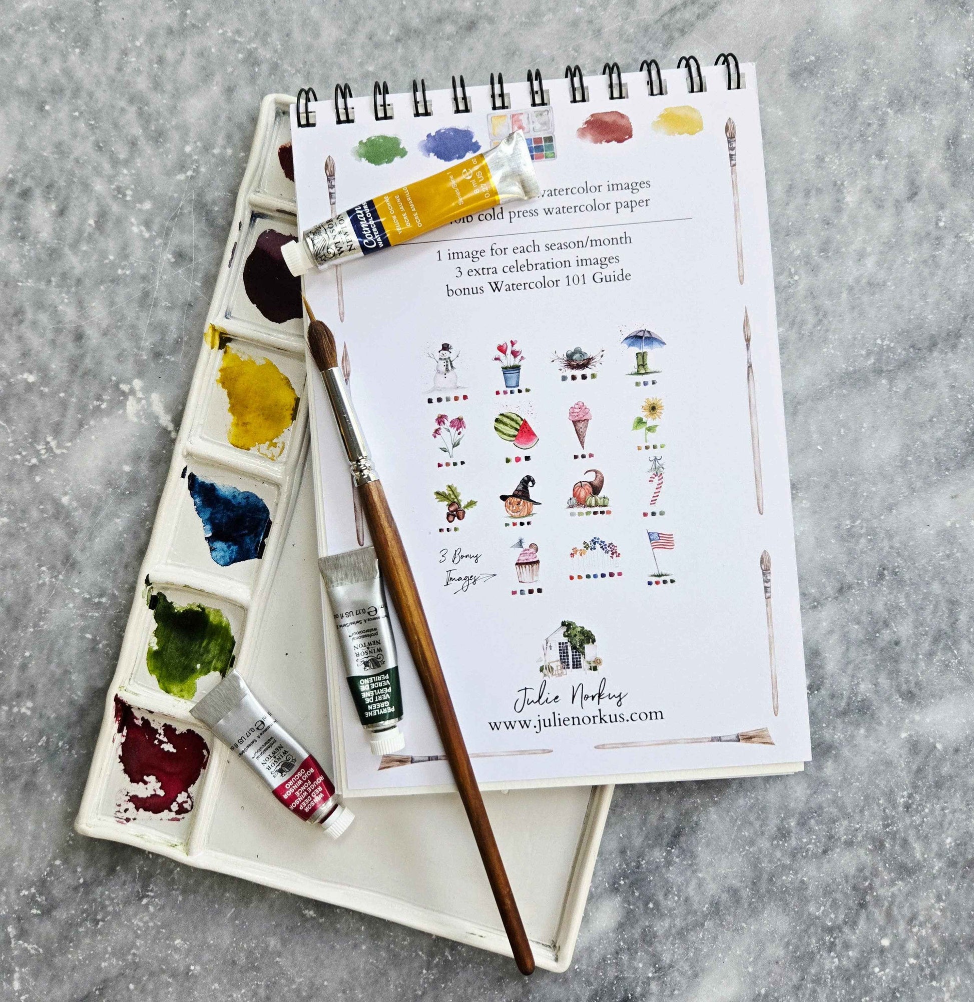 Watercolor Workbook, Spiral Bound 12 Months of Watercolor