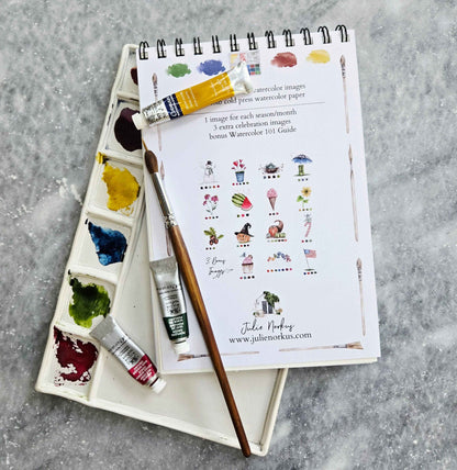 Watercolor Workbook, Spiral Bound 12 Months of Watercolor