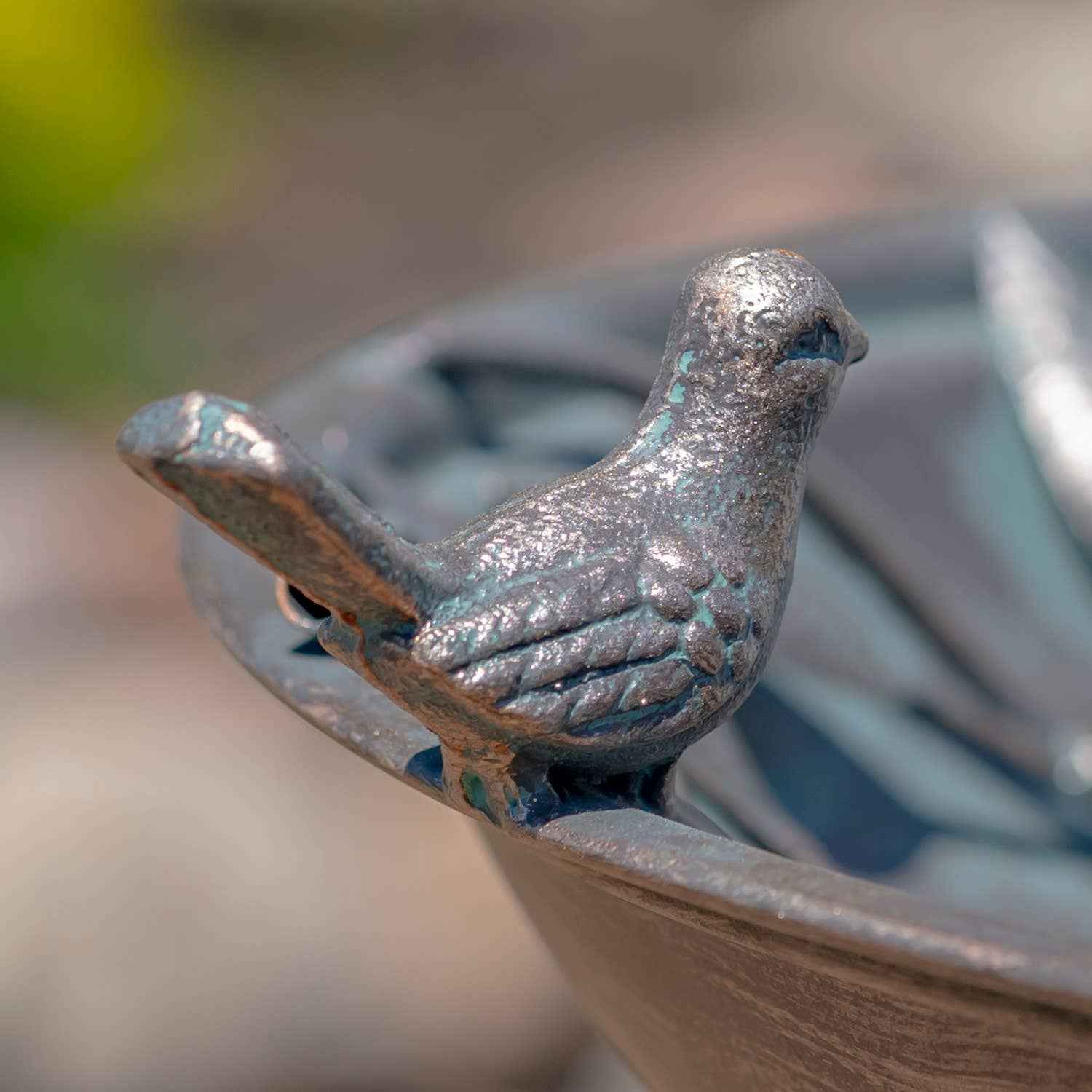 "Two Birds" Iron Birdbath - 3 Color Options: Bronze