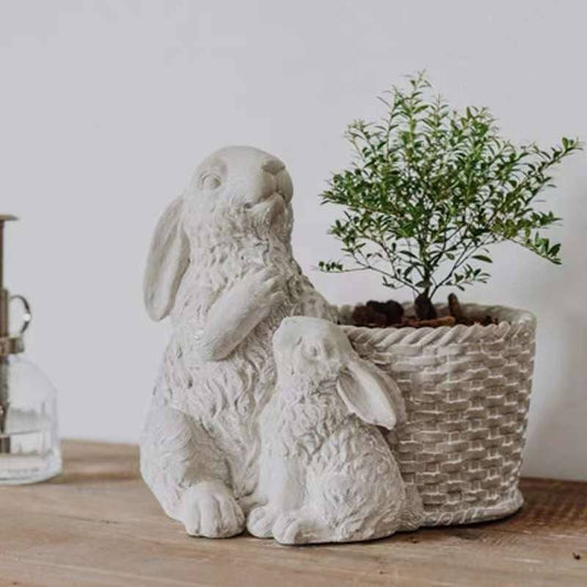 Vagabond Vintage - CEMENT RABBITS PLANTER