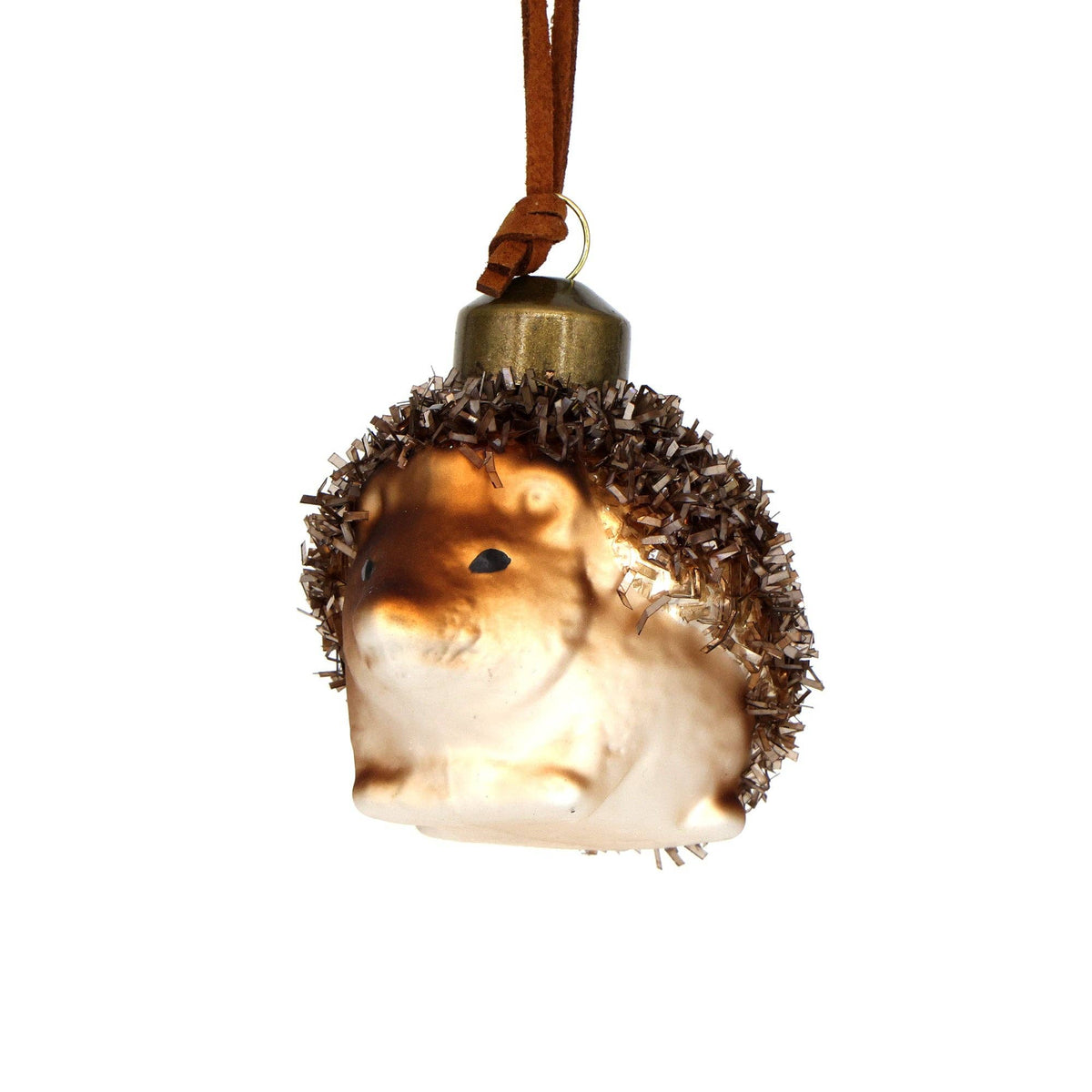 Hedgehog Christmas Ornaments Vintage Handmade Glass