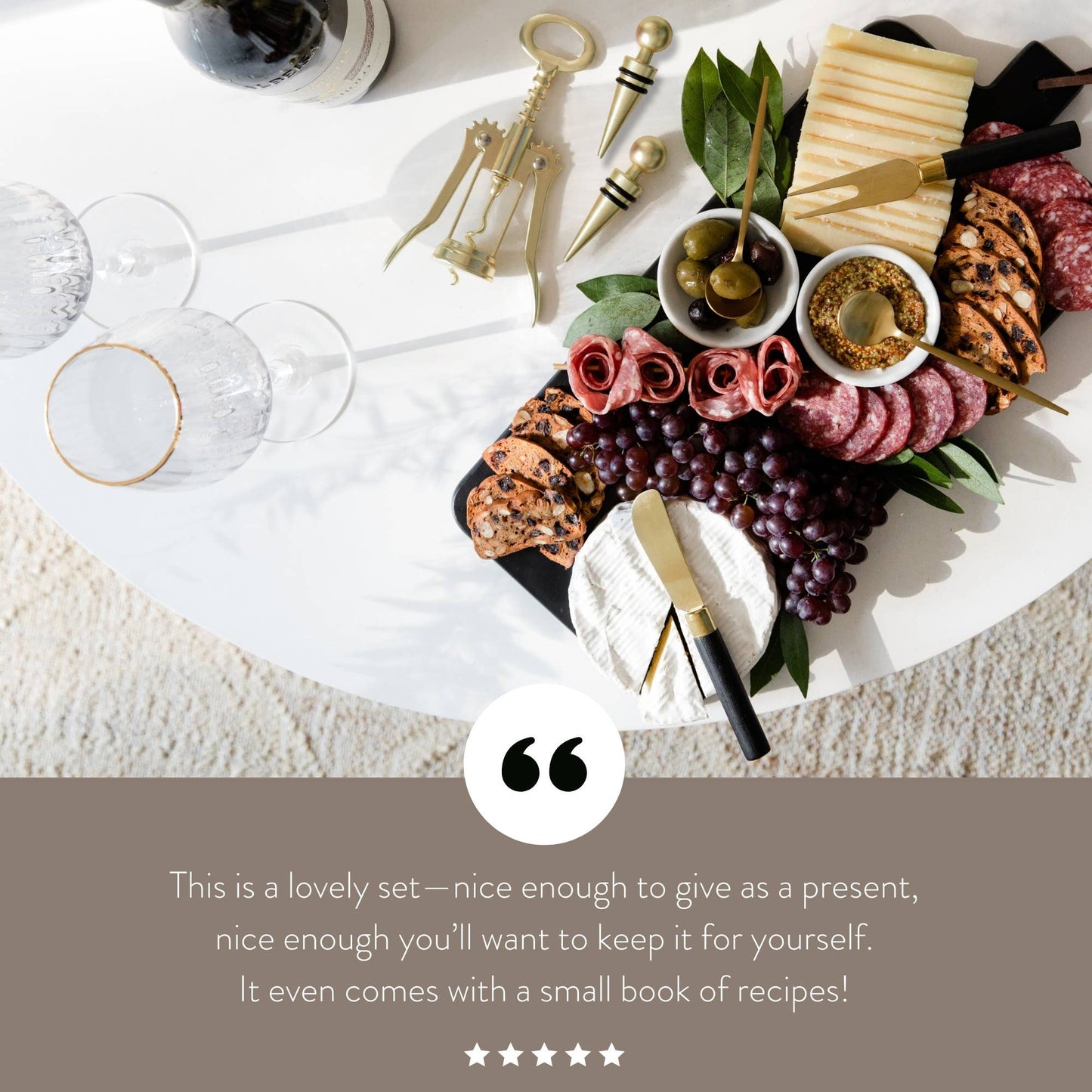 7 Piece Charcuterie Board Gift Set Starter Kit-Black