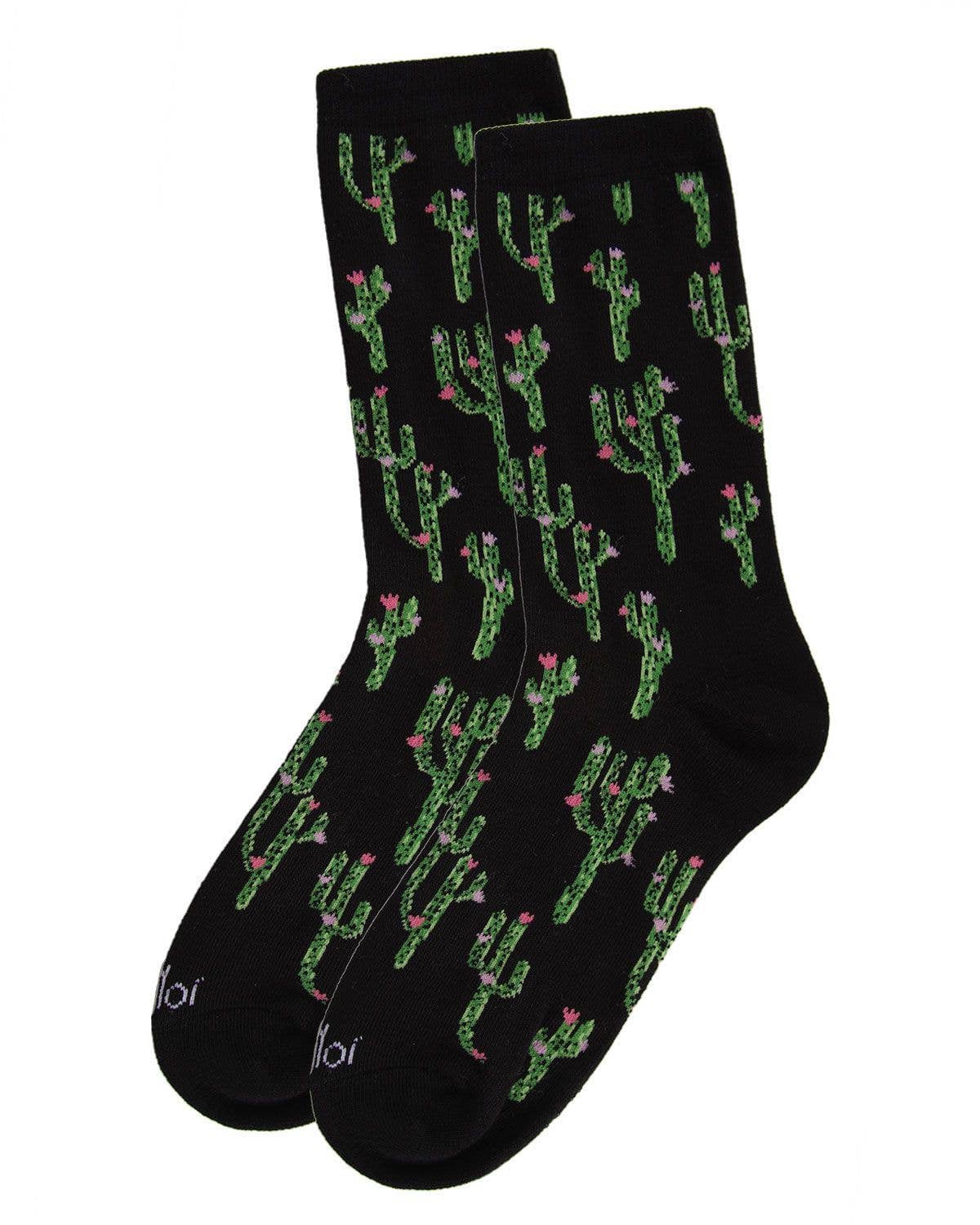 MeMoi Cactus Bamboo Blend Crew Socks