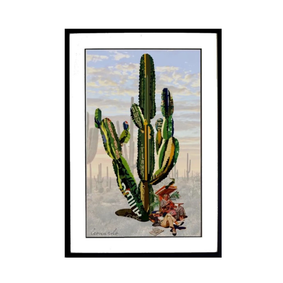 3D Collage Art | Saguaro Cactus - Retired Couple (32"x24")