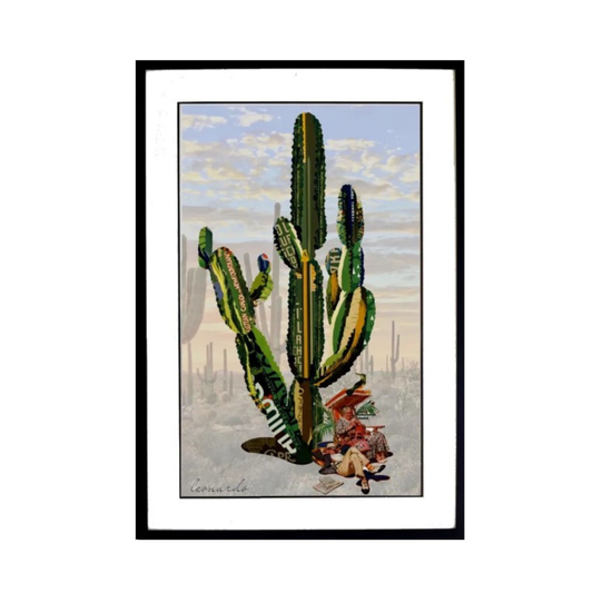 3D Collage Art | Saguaro Cactus - Retired Couple (32"x24")