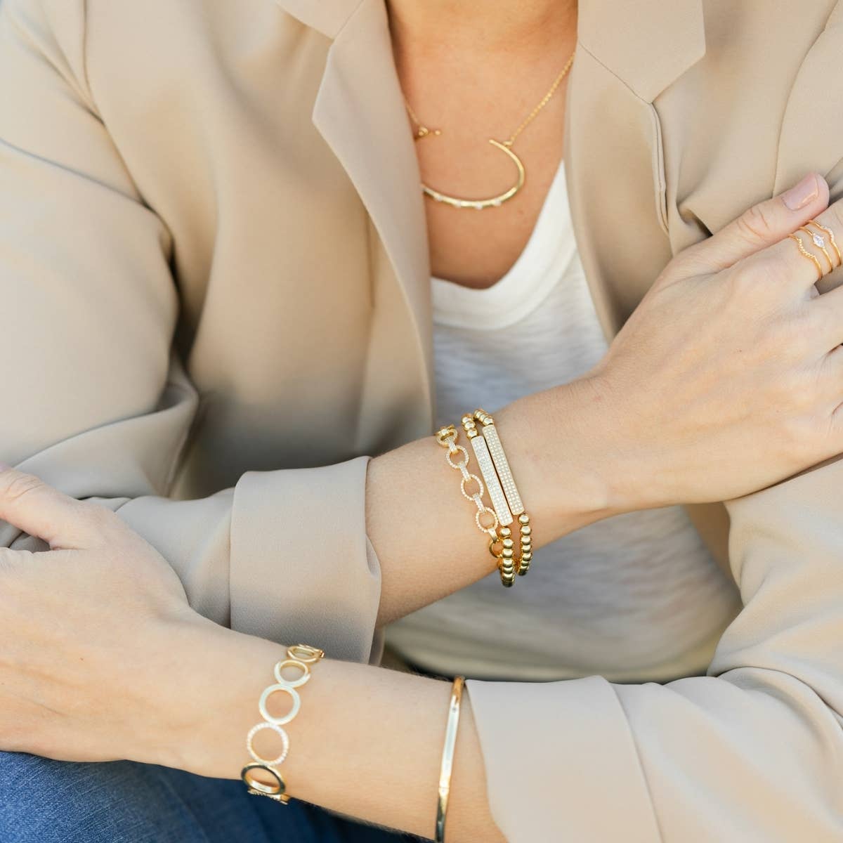 Pulsera elástica con barra pavé Splendid Iris
