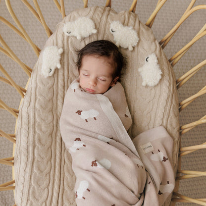 Receiving Swaddle Baby Blanket - Sheep: Taupe