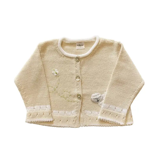 Lamb Cardigan - Ecru, Girls