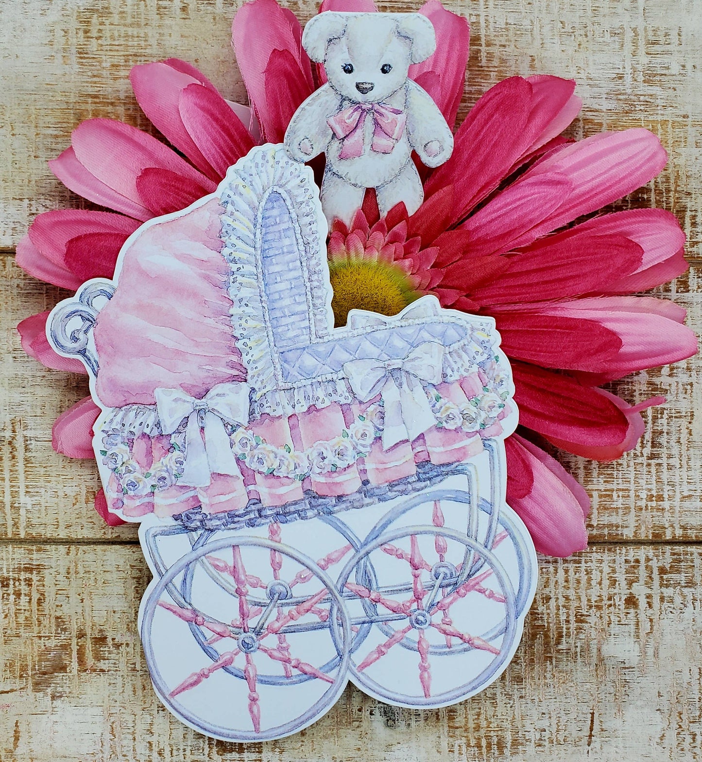 Baby Girl Embossed die-cut Greeting Card