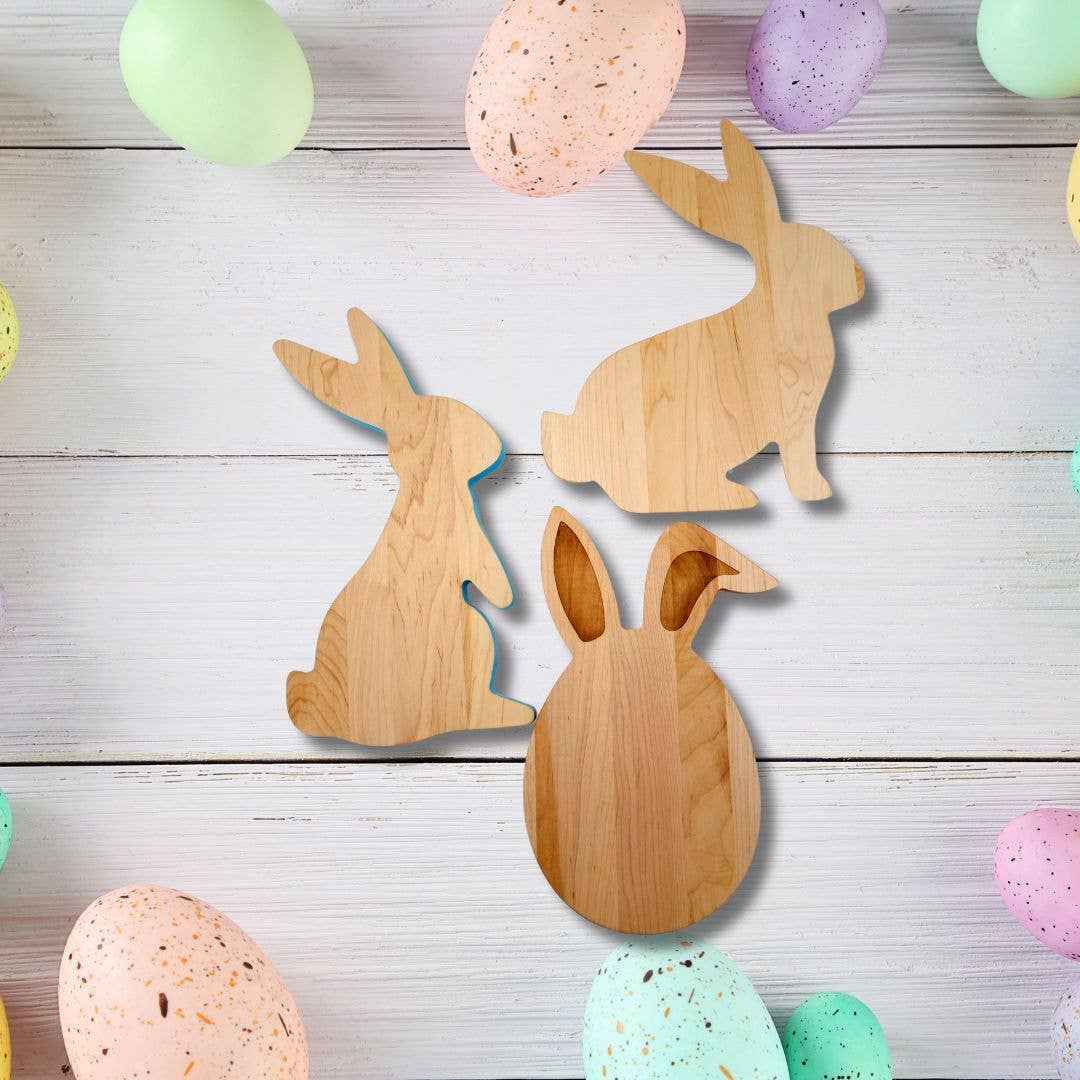 Easter Egg with Bunny Ears Wood Board