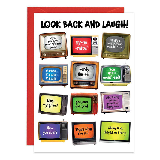 Retro TV Catchphrases Birthday Card - 9488