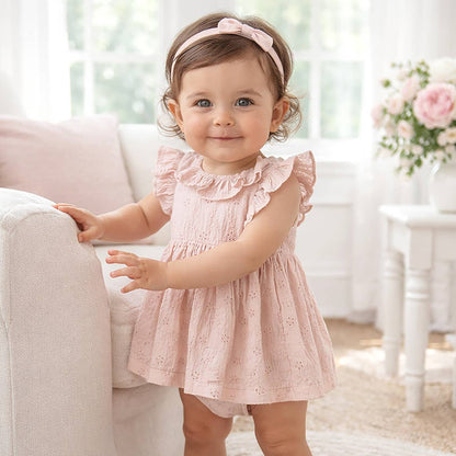 Eyelet Skirted Baby Bodysuit – Cotton