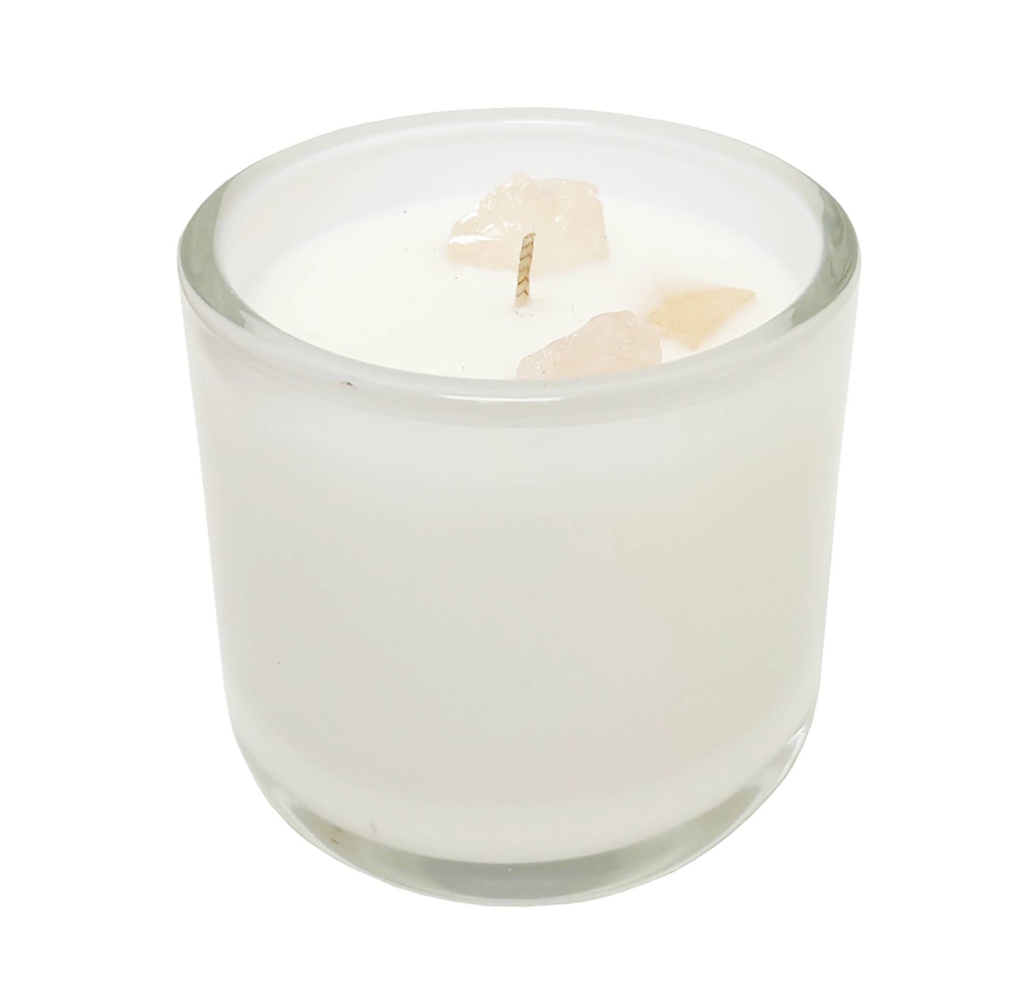 Vela de Cuarzo Rosa y Piedra de Lirio