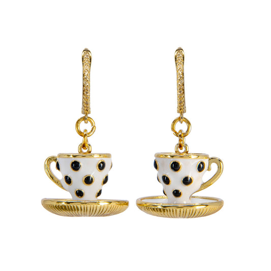 Alice Tea Party Teacup Dangle Earrings