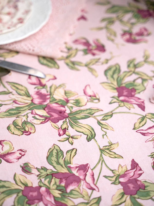 Sweet Pea Ruffle Tablecloth - Rose
