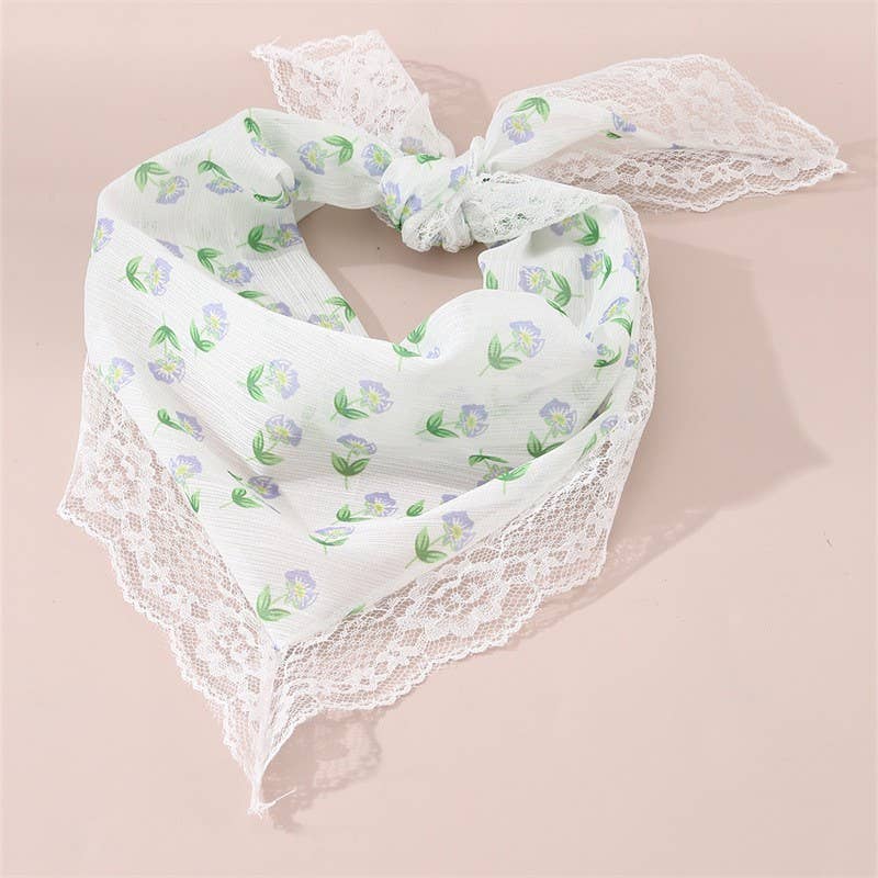 LACE FLORAL BANDANA HAIR SCARF HAIR BAND