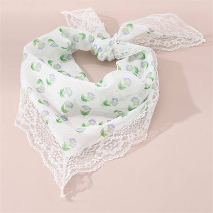 LACE FLORAL BANDANA HAIR SCARF HAIR BAND