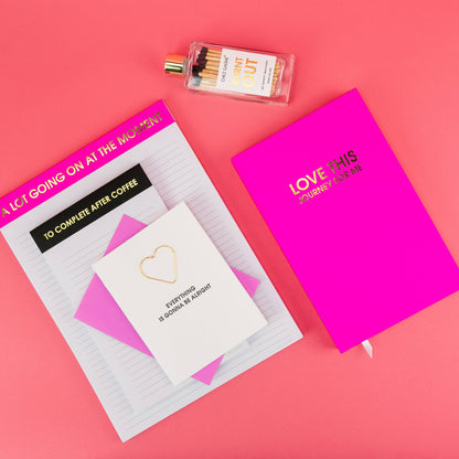 Chez Gagné - A Lot Going On At The Moment - Large Memo Lined Notepad - Bright Pink - 65 perforated pages - 10x8
