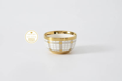 Snack Bowl Gold Plaid