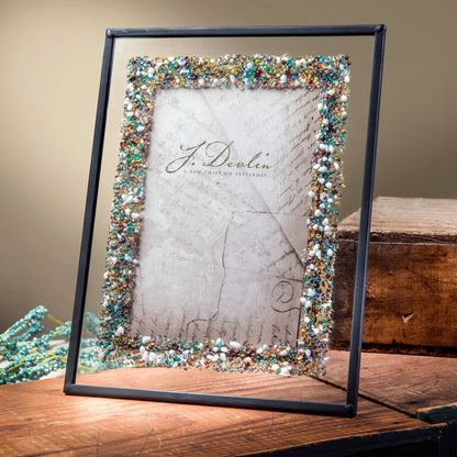 Pic 456 Multi Colored Fused Glass Chips on Clear Frame Series