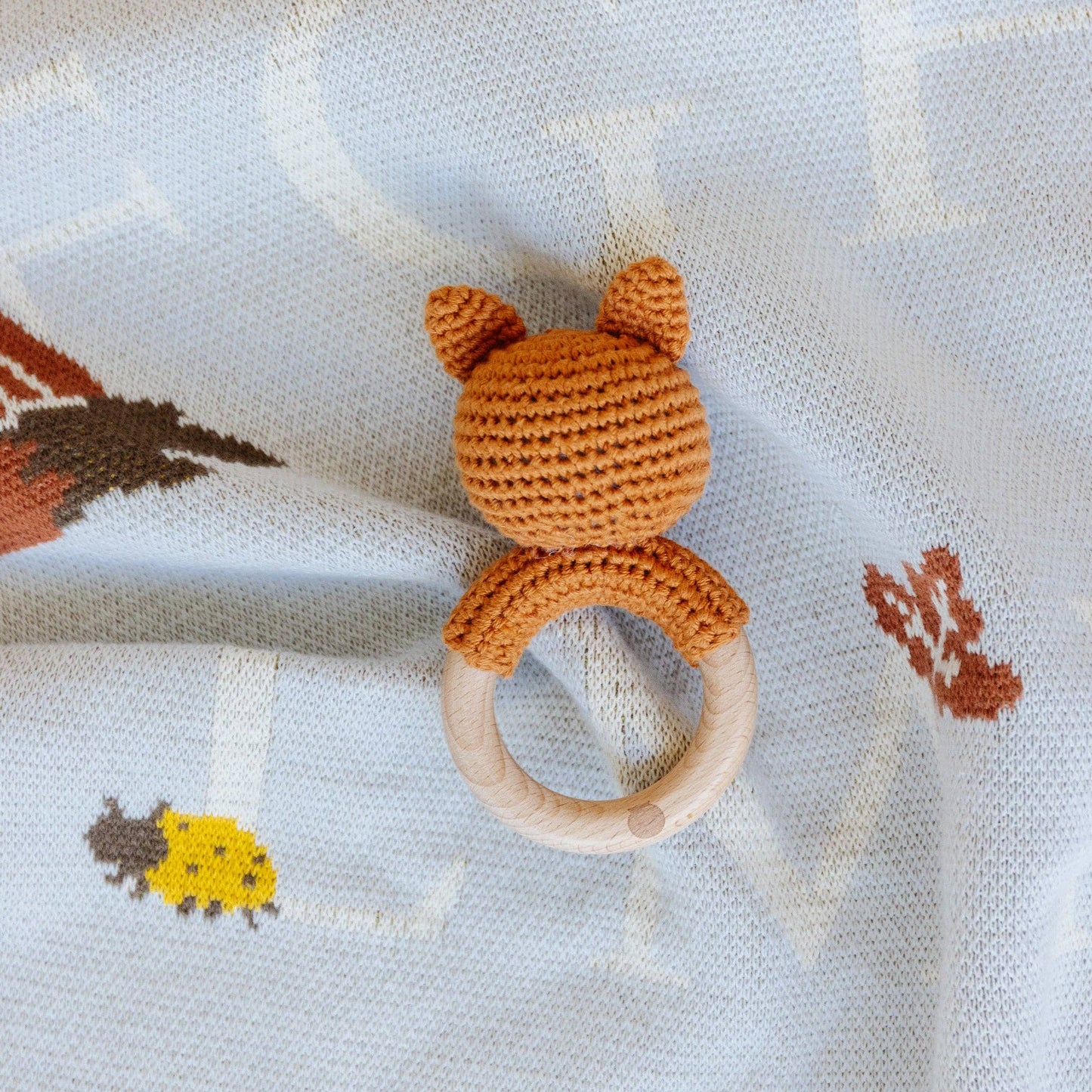 ABC Blanket Hat Teether Gift Set- Newborn Fox Acorn