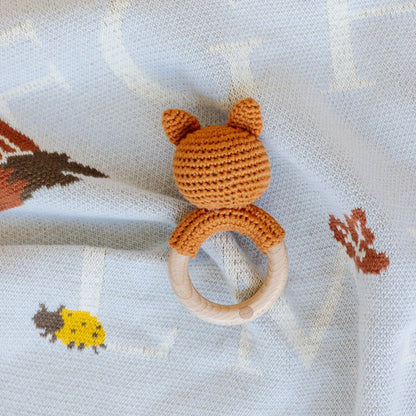 ABC Blanket Hat Teether Gift Set- Newborn Fox Acorn