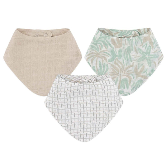 Crane Baby - Cove 3-pc. Muslin Bib Set (Beach Life)