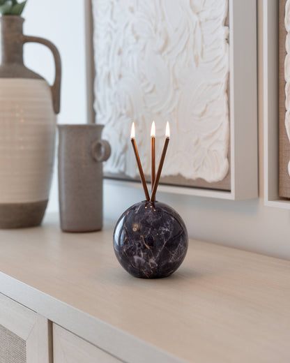 Neva Charcoal Marble Vase for Everlasting Candles
