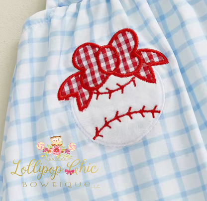 Baby and Toddler Girl Baseball Frilly Short Set: 2-3T