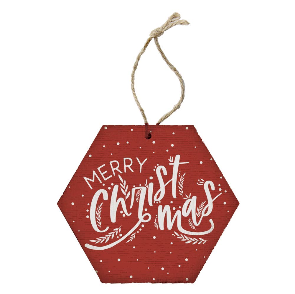 Merry Christmas Red Honeycomb Ornament