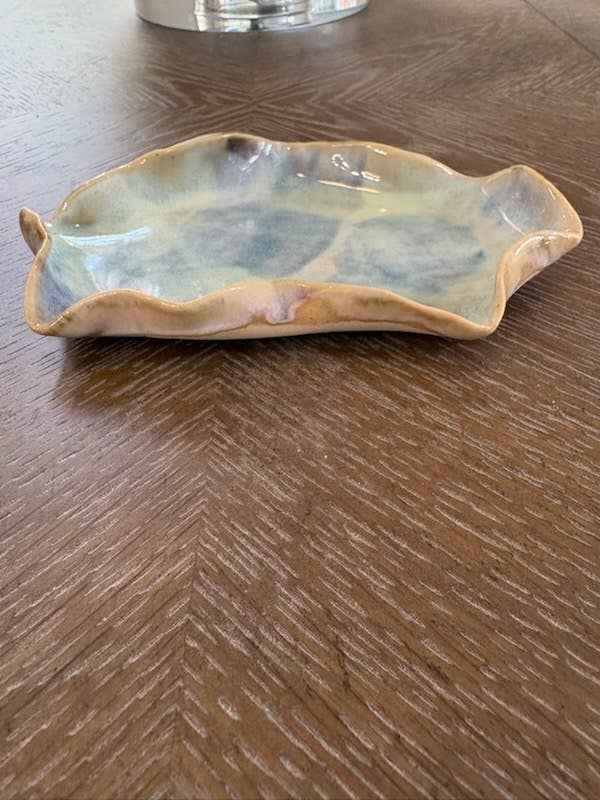 Wavy Ceramic Ring Dish - Handmade Stoneware Jewelry Trinket