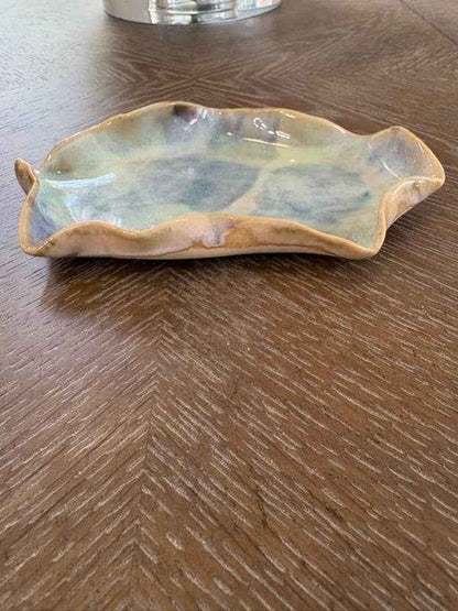 Wavy Ceramic Ring Dish - Handmade Stoneware Jewelry Trinket