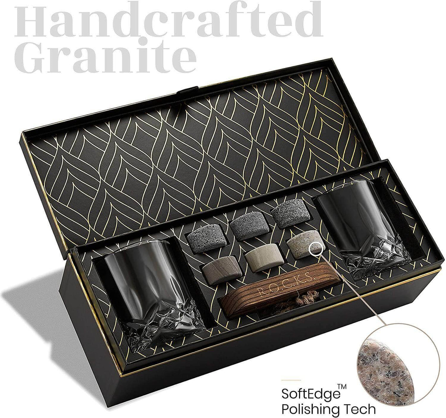 Piedras para enfriar whisky ROCKS - Set para conocedores - Edición exclusiva para vasos de whisky