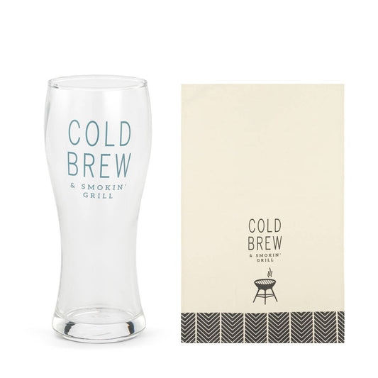 Cold Brew Glass & Towel
