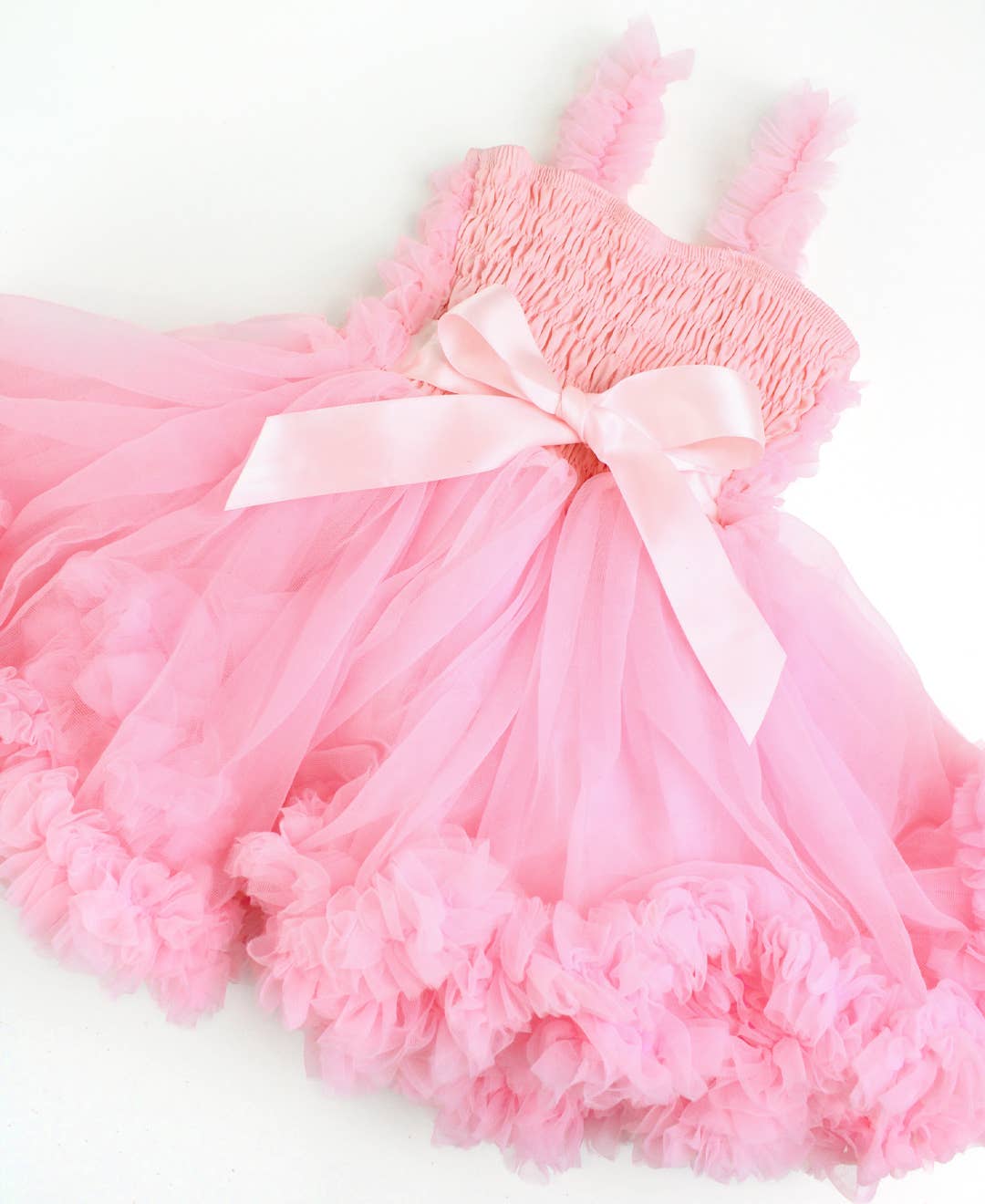 Girls Pink Tulle Empire Waist Princess Petti Dress