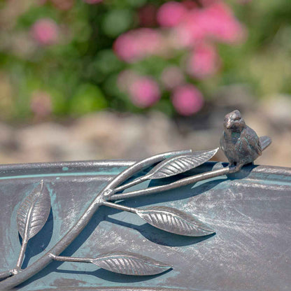 "Two Birds" Iron Birdbath - 3 Color Options: Bronze