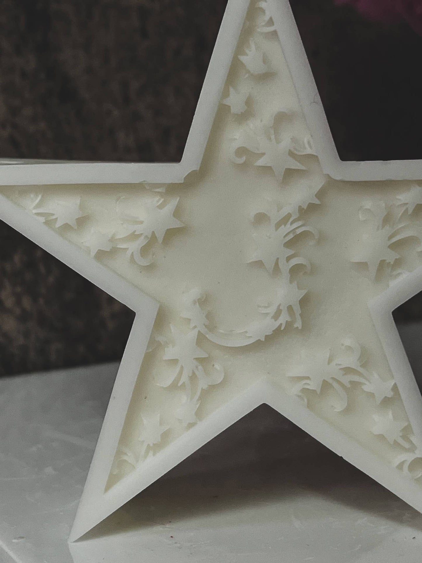 Mandala Crescent Moon Star Candle 5x5in - Religion