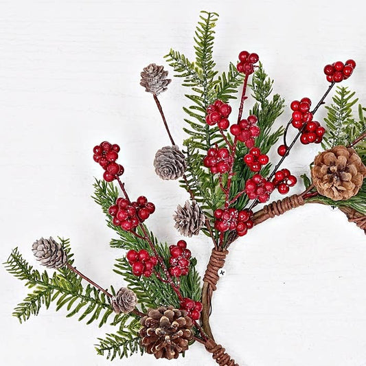 Wreath-Mix Pines w. Red Pepperberry