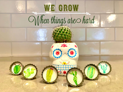 Cactus Magnets - Spring decor, Handmade & Eco-friendly