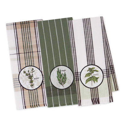 Herb Garden Embellished Dishtowel